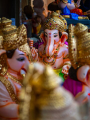 Fototapeta premium Lord Ganesh statue ready for upcoming festival