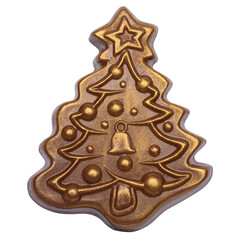Chocolate christmas tree with golden dye candurin