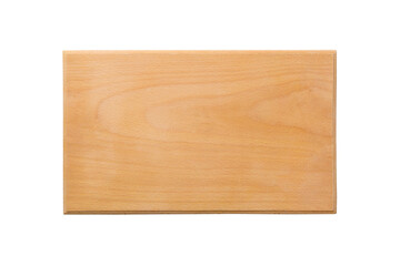 aged dark chopping board out of wood. isolated in white background. top view