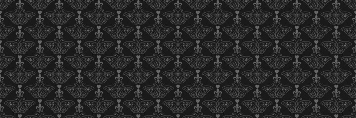 background pattern with decorative ornament on a black background seamless texture wallpaper for your design