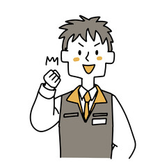 驚いている家電量販店の男性店員