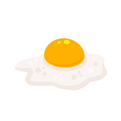 Scrambled egg. Healthy Breakfast. Flat cartoon isolated on white background. Protein and yolk. Element of cooking.