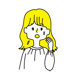 	ショックを受けているカジュアルな女性