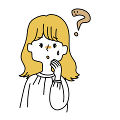 疑問を感じているカジュアルな女性