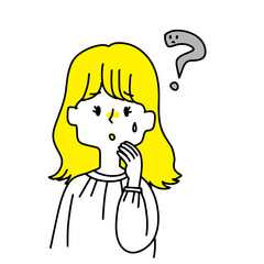 疑問を感じているカジュアルな女性