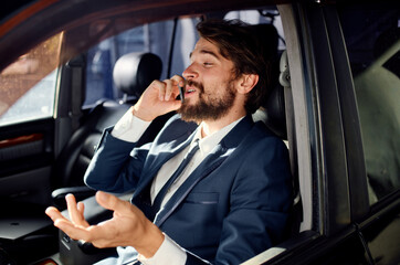 businessmen Driving a car trip luxury lifestyle service
