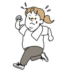 ダイエットのため走っている女性