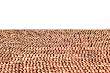 The roof tile pattern styled Thai. Clay Tiled Roof With Abstract And Brown. Thai traditonal Roof Tiles with texture background.