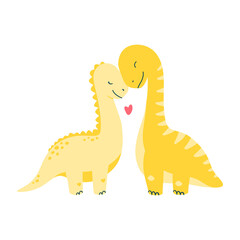 Cute dinosaur. Character isolated on white background. Vector illustration