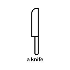 Knife line and flat icon from cutlery and kitchen equipment.