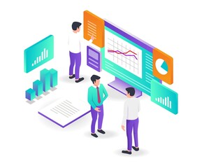 business analytic isometric illustration