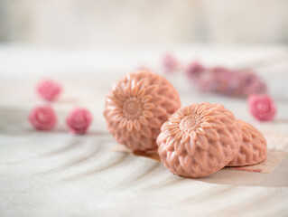 Organic homemade natural soap. Concept of home natural organic skin care. Spa treatments.