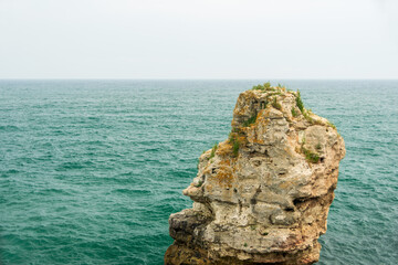 Naklejka premium Isolated cliff in the Black Sea at Tyulenovo, Bulgaria