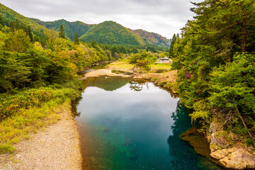 秋田県　抱返り渓谷の風景　