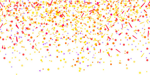 Confetti. Bright pattern with multicolored elements on white background. Texture with glitters for design. Greeting cards. Print for flyers,banners, t-shirts and textiles. Doodle for design