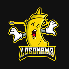 mustard mascot logo illustration