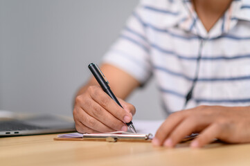 Male manager putting his ideas