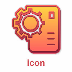 Gold Neural network icon isolated on white background. Artificial intelligence AI. Vector