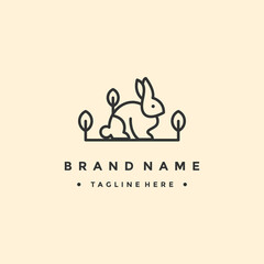 Nature Rabbit Leaf Logo Design