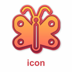 Gold Butterfly icon isolated on white background. Vector