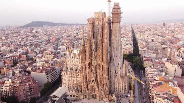 View of Sagrada Familia from the air.
