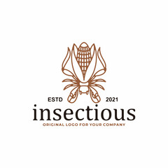 Creative unique insect logo design template.