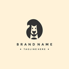 squirrel negative space logo design