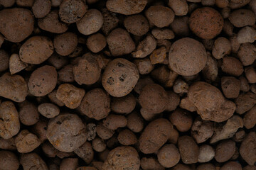 pile of clay drainage isolated on white background