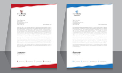 Letterhead format template, business style letterhead design template. Company letterhead template designs.	