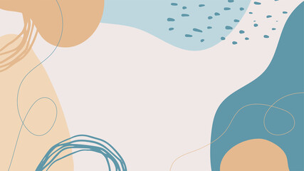 Flat liquid organic forms and floral set with hand drawn. Flowing shapes banners. Template for logo, branding, web design, social media post, business card, invitation, print, flyer or presentation.