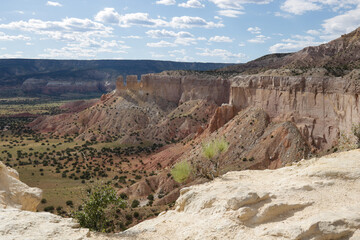 Fototapeta na wymiar Panoramic View. Scenic view of red rock formation at Ghost Ranch, Abiquiu, New Mexico.