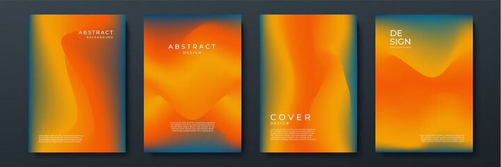 Blurred vivid vibrant gradient color backgrounds set with modern abstract blurred color gradient patterns. Templates collection for brochures, posters, banners, flyers and cards. Vector illustration.