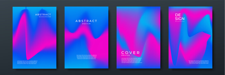 Blurred vivid vibrant gradient color backgrounds set with modern abstract blurred color gradient patterns. Templates collection for brochures, posters, banners, flyers and cards. Vector illustration.