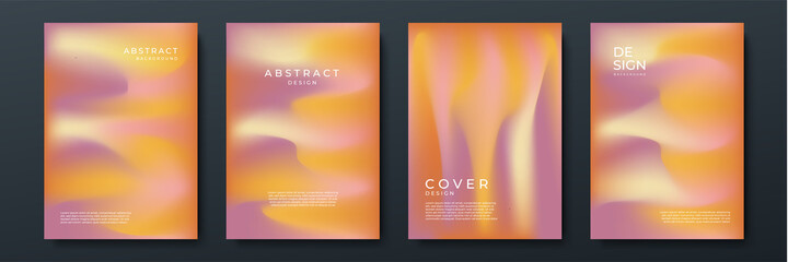 Blurred vivid vibrant gradient color backgrounds set with modern abstract blurred color gradient patterns. Templates collection for brochures, posters, banners, flyers and cards. Vector illustration.