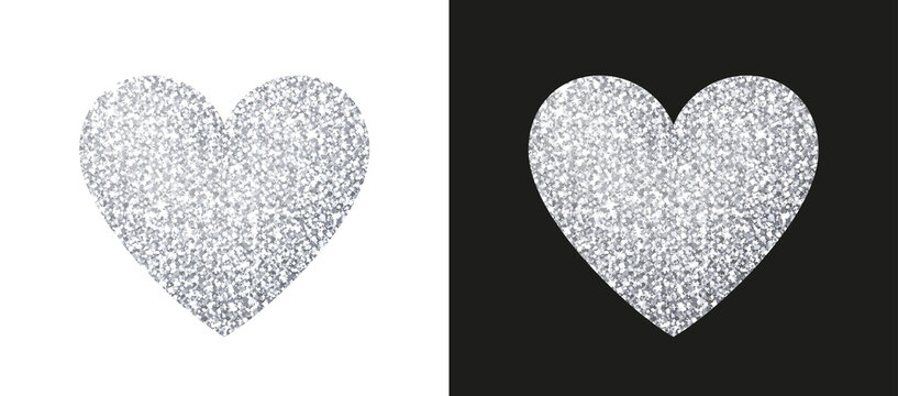 Silver Heart Icon - Vector Symbol