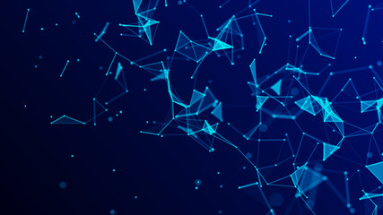 Network connection structure. Technology connect big data. Science background. Business futuristic backdrop. 3D rendering.