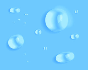 Vector illustration with water drops of different sizes