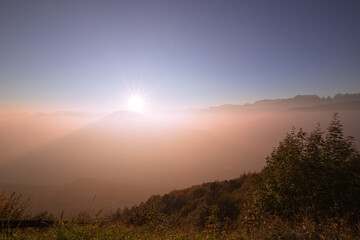 sunrise over the mountains