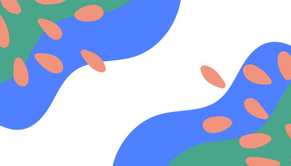 Abstract nude tan pastel beige soft pastel organic background with floral, brush and liquid shapes. For web design, social media post, banner, business card, invitation, print, flyer or presentation.