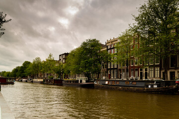 Amsterdam city canals during Autumn