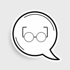 Obraz premium Line Glasses icon isolated on grey background. Eyeglass frame symbol. Colorful outline concept. Vector