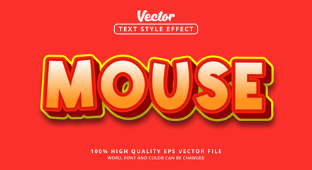 Editable text effect, Mouse text on modern soft light color style