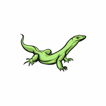 goanna reptile animal vector logo