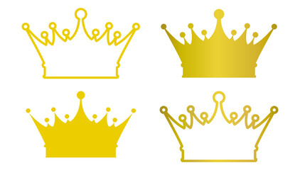 王冠シンプルアイコンランキング順位表示シンボルマーク飾りイラスト素材