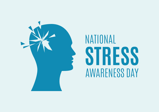 National Stress Awareness Day vector. Head of a man with stress icon vector. Broken male head silhouette vector. Mental health icon. Important day
