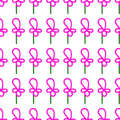 Seamless regular floral background. Pink flowers