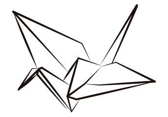 Origami en forma de ave hecho con papel.