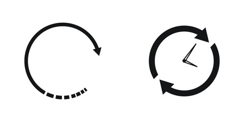 Time Clock Stopwatch Icon vector Line on white background image for web, presentation, logo, Icon Symbol. 