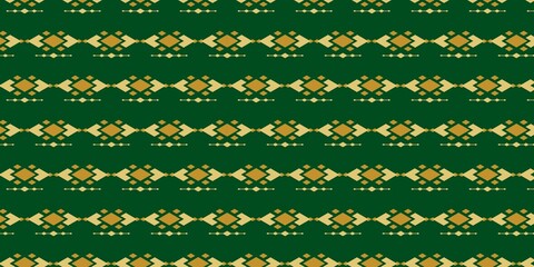 Tribal Ethnic Pattern Geometric Gold Green Vector Background Design for Motif Print