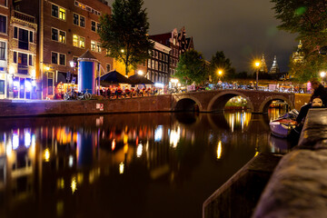 Amsterdam city by night, during autumn...